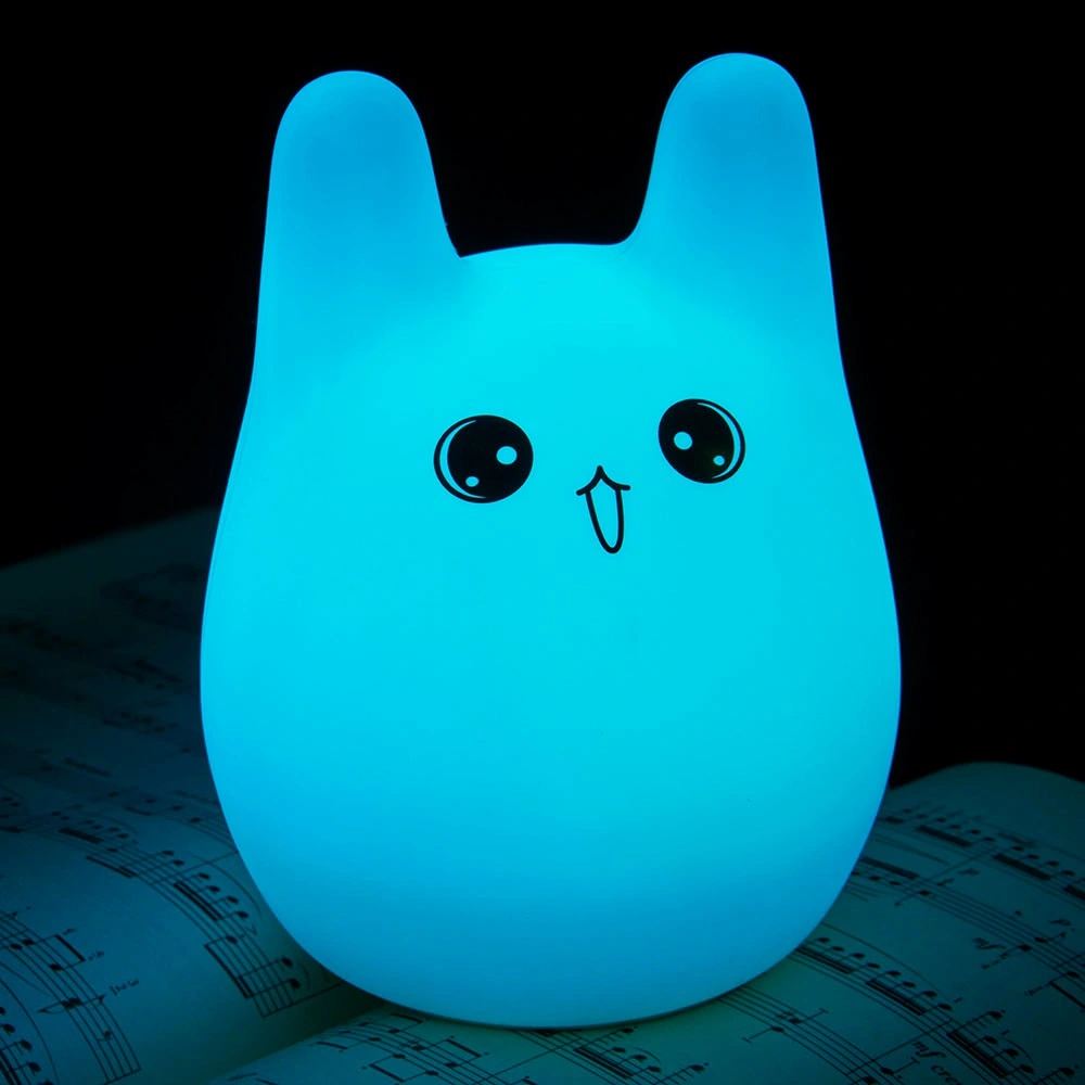 USB Silicone Cute Bunny Rabbit Baby Nursery 7 Color LED Night Light